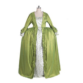 18th Century Rococo Green Apple Dress with Floral Chest - Medieval Elegance by Halloweez - Halloweez